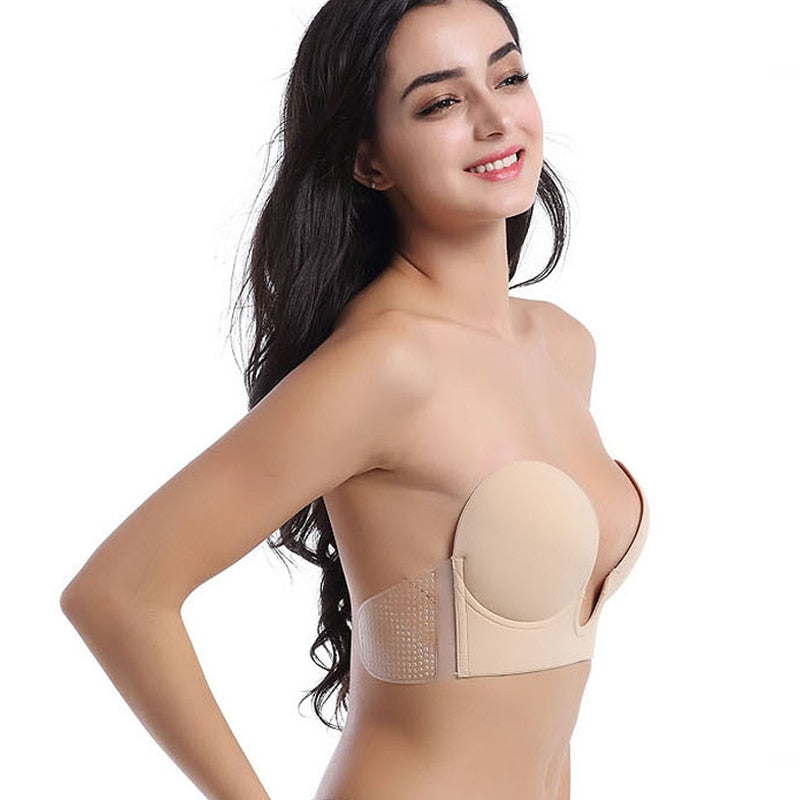 Strapless Invisible Push Up Plunge Bra