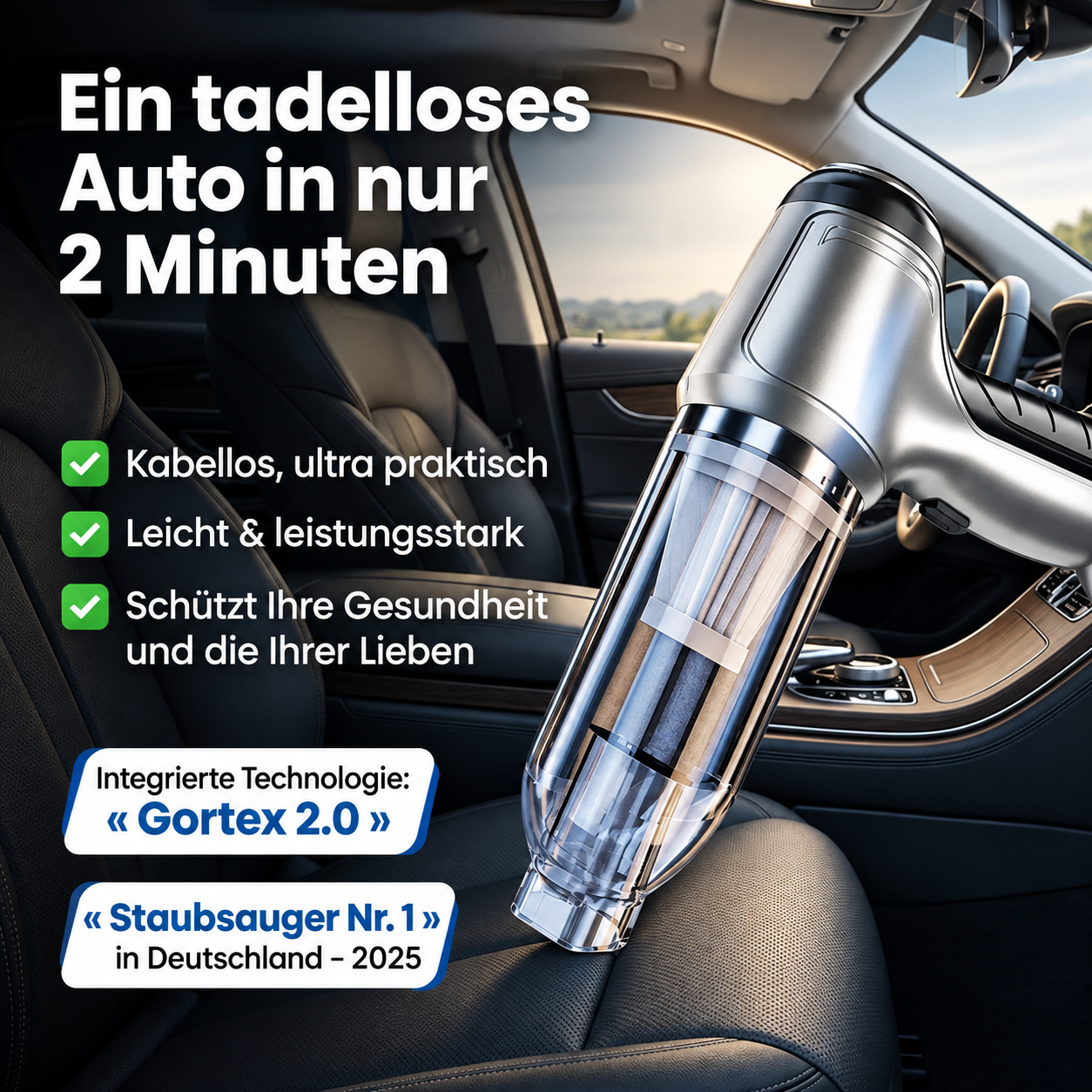 D50 Pro reinigt ein Auto in nur 2 Minuten