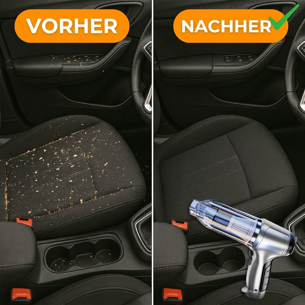 Vorher/Nachher: Autositz mit dem D50 Pro gereinigt