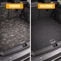 Kofferraum vorher und nachher