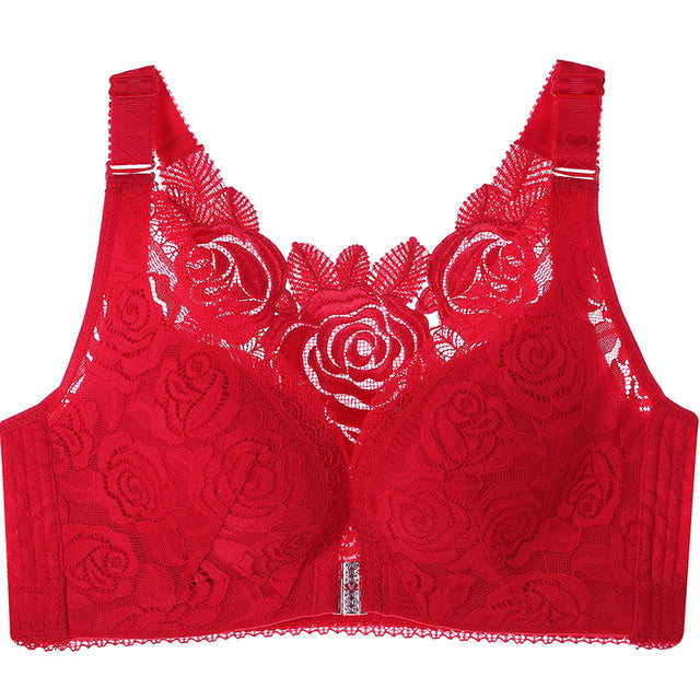 Rose Embroidery Push Up Bra