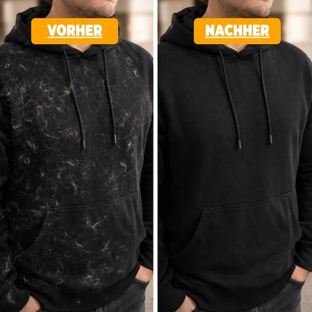Pullover vorher und nachher ohne Tierhaare
